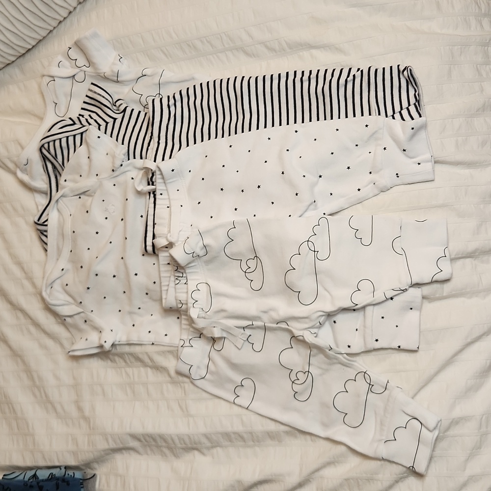 Baby Gap onesies and matching joggers